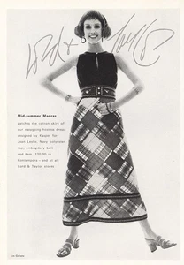 1971 Lord & Taylor: Mid Summer Madras Vintage Print Ad - Picture 1 of 1