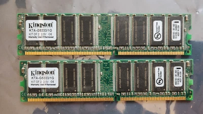 Kingston KTA-G5333/1G 1GB Kit (2x 512MB) PC2700 DDR333 Desktop RAM Apple G5 Mac - Image 1 of 3