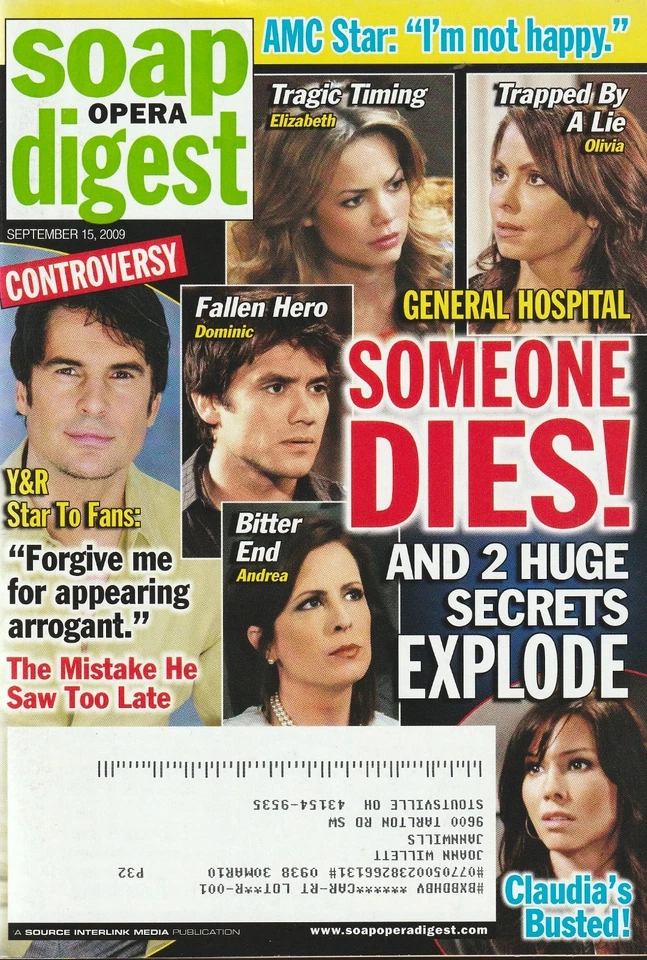 Soap Opera Digest Magazine September 15, 2009 Bright Young Things - Image 1 of 1