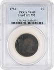 1794 LARGE CENT HEAD OF 1795 VG08 PCGS