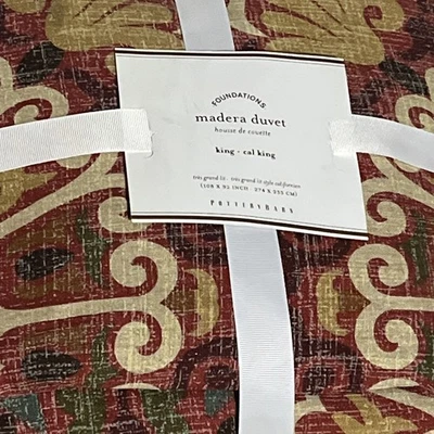 Pottery Barn Foundations Madera Suzani Cal King Duvet Cover Boho~NEW  - Image 1 of 4