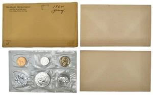 1962 United States Mint Silver Proof Set 5 Coins Total Original Envelope - Picture 1 of 5