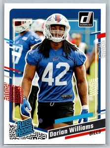 Donruss Rated Rookie Dorian Williams 2023 novato Buffalo Bills #309 - Imagen 1 de 2