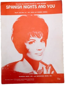 Connie Francis RiP 7/16 SPANISH NIGHTS AND YOU Allen W Merrell 1966 sheet music - Foto 1 di 2