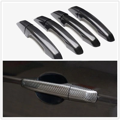 Cubierta de manija de puerta de fibra de carbono real para Jaguar XE XF XFL F-PACE 2015-2017 Foto 1 de 4
