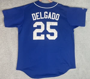 Camiseta cosida auténtica de colección Carlos Delgado #25 Toronto Blue Jays para hombre XL 50 azul - Imagen 1 de 8