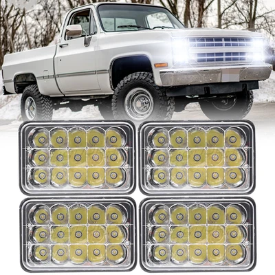 4PCS 4x6" LED Headlight for Chevrolet GMC C4500 C5500 Kodiak Topkick 2003-2009 - Image 1 of 4