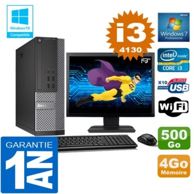 PC DELL 7020 SFF Core I3-4130 RAM 4GB Disco 500GB Wifi W7 Pantalla 19" - Imagen 1 de 4