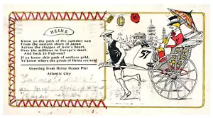 Rikscha Heinz Ozean Pier Atlantikstadt NJ verschickt 1903 UDB seltene Postkarte - Bild 1 von 2
