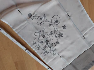 Scheibengardine weiß grau 40 cm breit / ca. 85 lang lichtdurchlässig - Bild 1 von 9