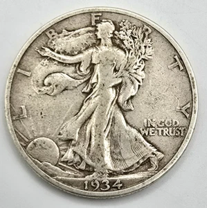 1934 S Walking Liberty mezzo dollaro XF/AU lo classifichi! 90% Argento EF Spedizione Gratuita! - Foto 1 di 4