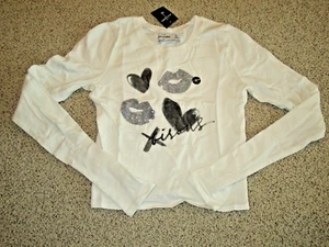 NEW NWT ABERCROMBIE & FITCH KIDS GIRLS WHITE BISOUS GRAPIC CROP TEE SIZE XL (16) - Picture 1 of 1