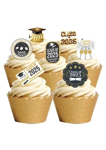 Cake Toppers Graduation 2025 Graduate Student 27 Stand Up Edible Wafer Paper - Picture 1 of 10