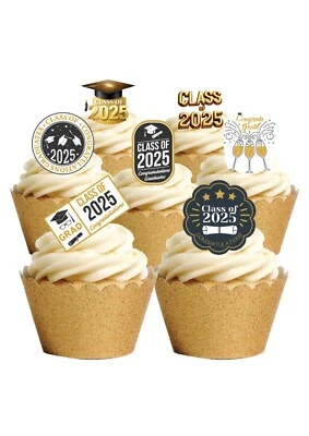 Топперы для тортов выпускные 2025 аспирант 27 стоячая съедобная вафельная бумага - Изображение 1 из 4