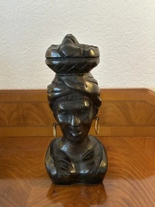 Afrikanische Kunst Afrikanerin Frau Büste Holz Skulptur Figur Afrika - Bild 1 von 7