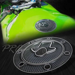 Gas Tank Fuel Cap Cover Guard Pad Ninja 500R/500/ZX6R/ZX7R-11R Carbon Fiber Look - Picture 1 of 3