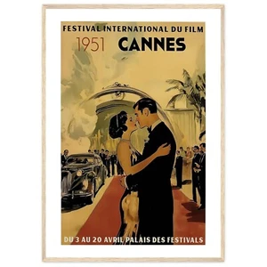Cannes Film Festival 1951 Art Print Vintage Red Carpet Poster Classic Cinema Wal - Picture 1 of 7