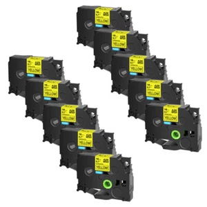 10PK Compatible for Brother PT-1960 300B TZ TZe-641 Label Tape Yellow 0.7"x26.2' - Picture 1 of 10
