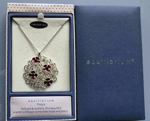 Equillibrium Silver Plated Poppy Necklace Jewellery - Picture 1 of 14