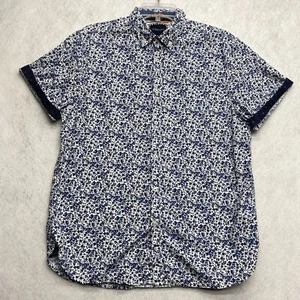 Denim and Flower Men's Ricky Singh Short Sleeve Shirt Button Down Size L Floral - Picture 1 of 20