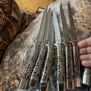 VINTAGE CARVEL HALL STEAK KNIFES (6) AND CARVING SET(2) - Picture 1 of 24