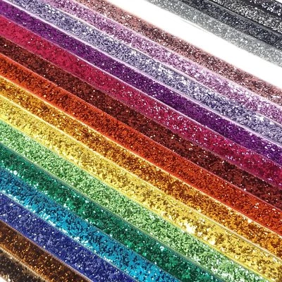 LINCOLN CRAFTS 10mm Glitter Velvet Ribbon By The Metre - Quality 100% Nylon 20 Metallic Colours