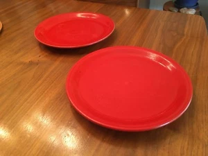 Juego de dos placas de cerámica vintage KIL rojo naranja 9,5"" Alemania - Imagen 1 de 12
