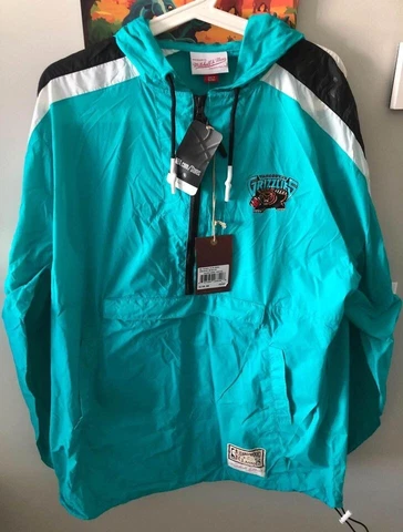 Rare NBA Vancouver Grizzlies Hardwood Classics Packable Light Jacket Men's Large Cover