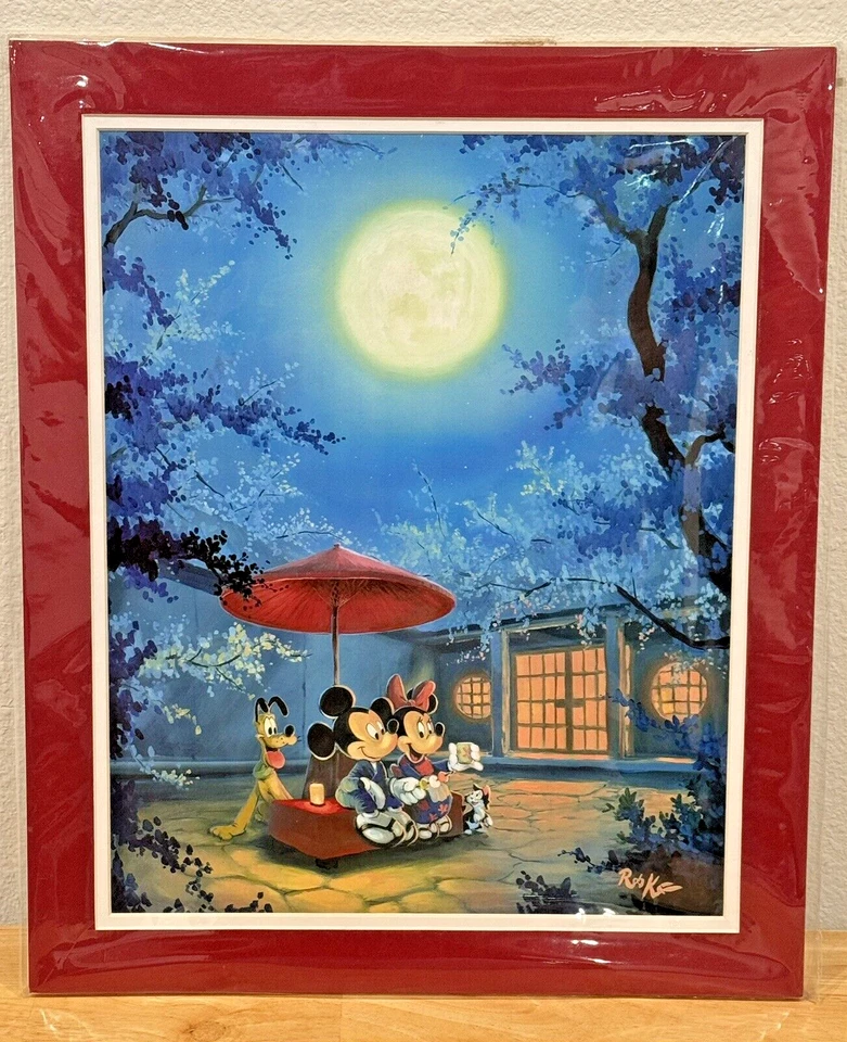LITOGRAFÍA RETIRADA DE MICKEY Y MINNIE MOUSE DE MICKEY "NOCHE DE VERANO" ROB KAZ Foto 1 de 4