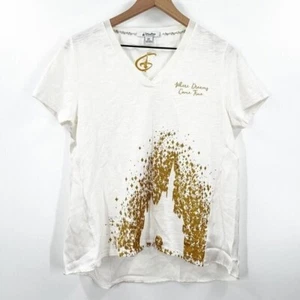 Camiseta Castillo de Cenicienta Brillo Dorado Parques Disney Talla Mediana Blanca Sueños Cuello en V - Imagen 1 de 10