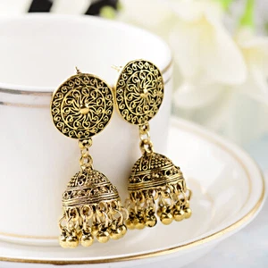 Indian Bollywood Party Gold Plated Sunflower Wedding Bohemia Earrings Jewelry - Picture 1 of 12