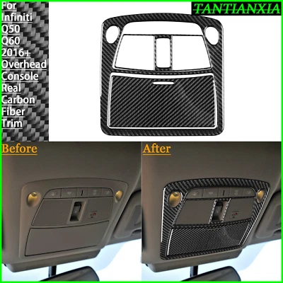Faros interiores de fibra de carbono real para Infiniti Q50 Q60 2016+ adornos de caja Foto 1 de 4