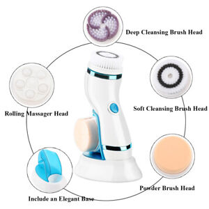 4 in  Electric Face Cleansing Brush Facial Skin Deep Cleaning Care Massager
