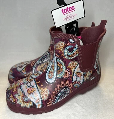 Botas de Lluvia Vera Bradley Powered by Totes Paisley Para Mujer Impermeables Talla 10 ¡NUEVAS!! Foto 1 de 4