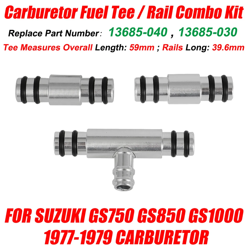 Combo de riel/tee de combustible para carburador Suzuki GS750 GS850 GS1000 1977-1979 Foto 1 de 4