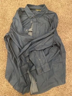 Camisa Five Four Poggy The Man Hombre Extra Grande Azul Fleming Cambray Abotonada 3x Foto 1 de 2