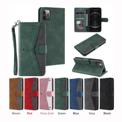 Retro Card Flip Leather Phone Case Cover For iPhone 11 11 Pro Max 12 Pro 12 - Image 1 of 4