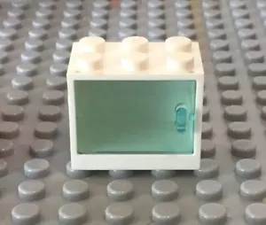 LEGO 2x3x2 Armadio contenitore bianco con porta trans blu chiaro - Foto 1 di 1