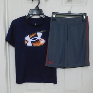 NWT 2pc Under Armour Navy Baseball Shirt & Gray Shorts Set sz 4t 4 6 or 7 - Picture 1 of 1