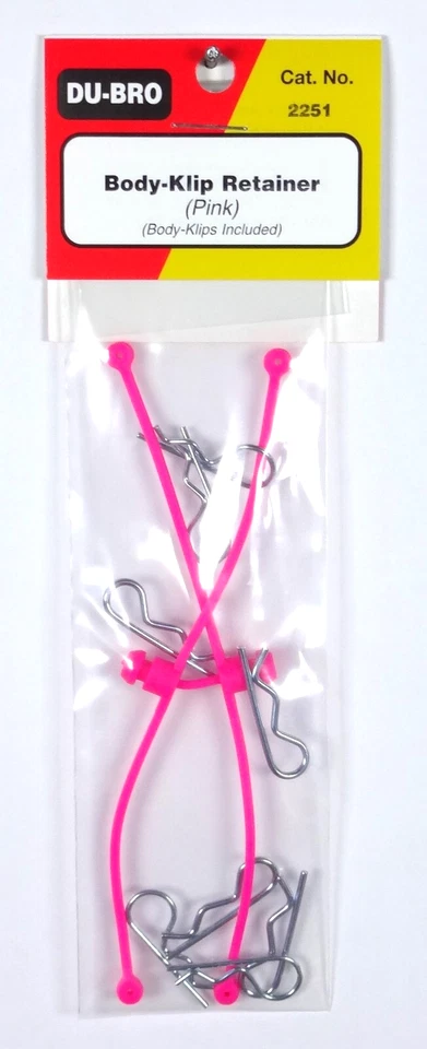 DU-BRO PINK BODY-KLIP RETAINERS W/BODY-KLIPS ( PACKAGE OF 2 )( CAT. # 2251 ) - Image 1 of 1