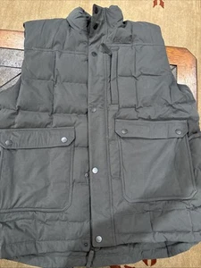 Cabelas Vest Mens Large Gray Goose Down Insulation Fleece Lined Pockets WARM - Picture 1 of 10