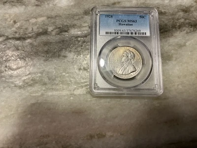 Medio dólar conmemorativo de plata hawaiana 1928 MS63 Foto 1 de 2