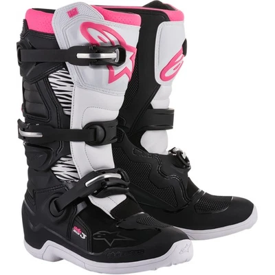 Alpinestars Stella Tech 3 Womens MX Boots Black/White/Pink Foto 1 de 4