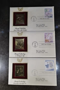 1986 Briefmarkensammlung Gold Replik Ersttagsbriefe Lot 3 Stück Ameripex USA 22 ¢ - Bild 1 von 9