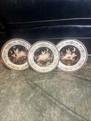 Platos When Pigs Fly Coleccionables Andy Lo Decorativos Luna Granja Decoración Animales Foto 1 de 4