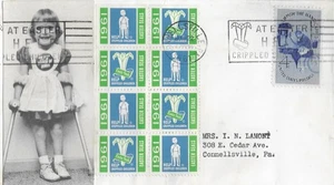 Brief 1961, Ostersiegel 1961, 8er Block - Bild 1 von 2