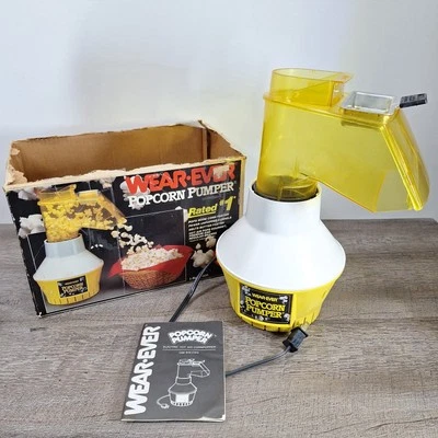 Usado en Excelente Condición Bomba de Palomitas Wear Ever 73000 Aire Caliente Popper Funciona Bandeja de Mantequilla Caja Manual  Foto 1 de 4