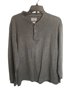 High Sierra Shirt Men's M Gray Thermal Henley Ribbed Stretch Pull Over - Picture 1 of 6