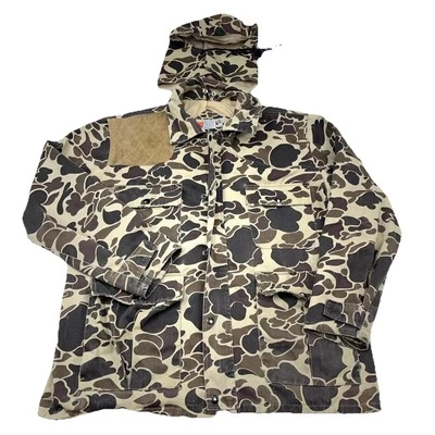 Vintage Bubble Camo Jacket Men Medium Shooting Barn Chore Hunting 80s 90s Hooded - Image 1 of 4