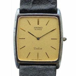 【Orologio】SEIKO DOLCE Orologio da Polso Quarzo Quadrato Logo Colore Oro 6730-5180 - Foto 1 di 6